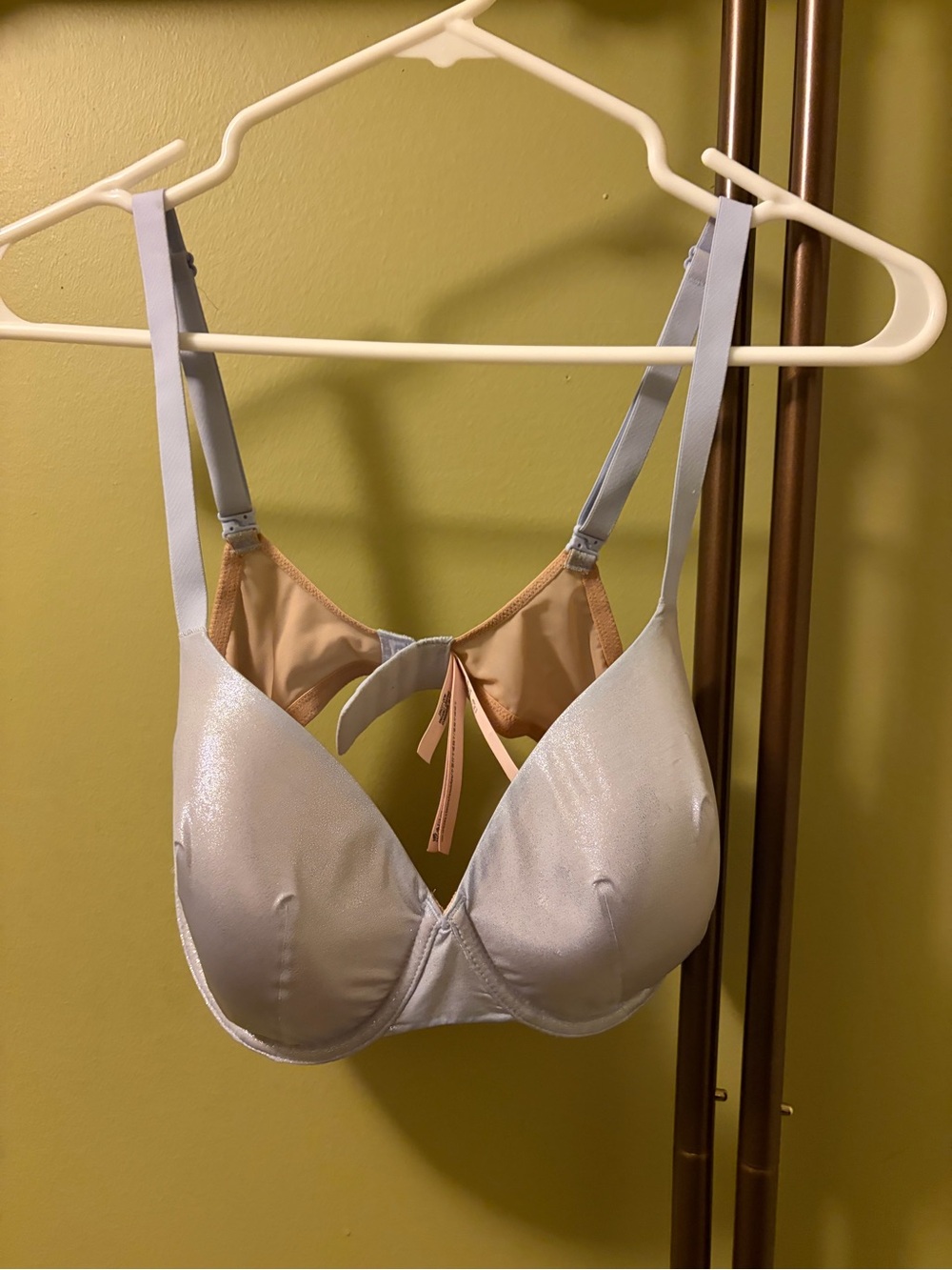 Victoria's Secret Silver Shimmery T-Shirt Bra with Nude Lining